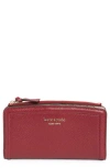 Kate Spade New York Knott Pebble Leather Slim Zip Wallet In Pink