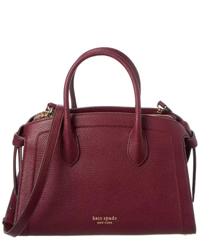 Kate Spade New York Knott Pebbled Leather Medium Zip Top Satchel In Red