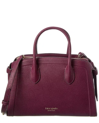 Kate Spade New York Knott Pebbled Leather Medium Zip Top Satchel In Red