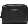 Kate Spade New York Knott Pebbled Leather Small Compact Wallet In Black
