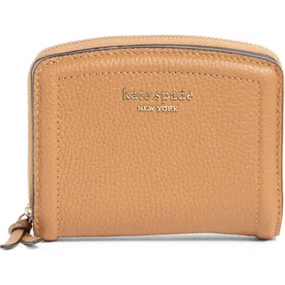 Kate Spade New York Knott Small Pebbled Leather Bifold Wallet In Brown