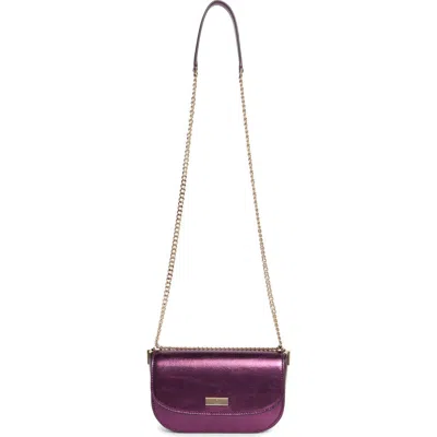 Kate Spade New York Krista Metallic Chain Flap Crossbody Bag In Purple