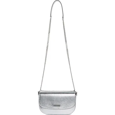Kate Spade New York Krista Metallic Chain Flap Crossbody Bag In Silver