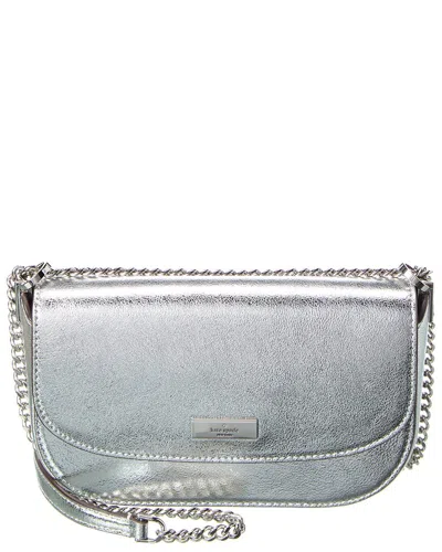 Kate Spade New York Krista Metallic Leather Chain Flap Crossbody In Silver