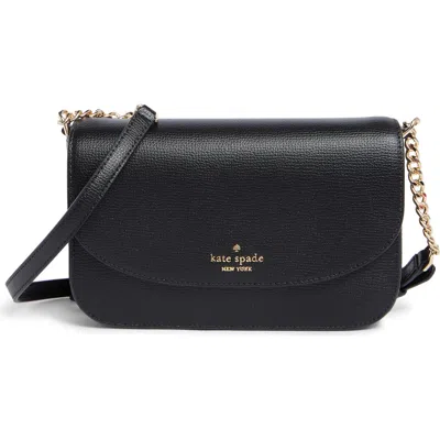 Kate Spade New York Kristi Refined Grain Leather Wallet On A Strap In Black