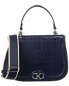 Kate Spade New York Kyla Croc-embossed Top Handle Saddle Bag In Blue