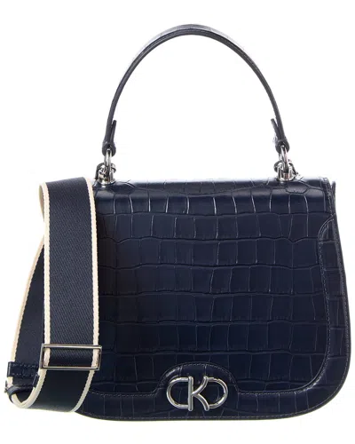 Kate Spade New York Kyla Croc-embossed Top Handle Saddle Bag In Blue