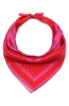 Shop Kate Spade New York Lady Dot Silk Bandana In Pink/red