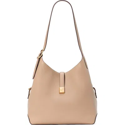 Kate Spade Large Deco Timeless Taupe Leather Shoulder Bag
