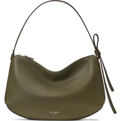 Kate Spade New York Large Loop Pebble Leather Shoulder Bag In Green