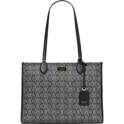 Kate Spade New York Large Spade Floral Coated Canvas Tote In Black Multi.