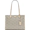Kate Spade New York Large Spade Floral Coated Canvas Tote In Neutral Multi