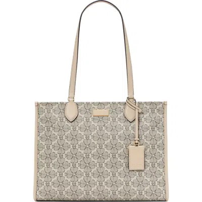 Kate Spade New York Large Spade Floral Coated Canvas Tote In Neutral Multi
