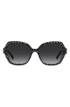 Kate Spade New York Layne 57mm Geometric Square Sunglasses In Black