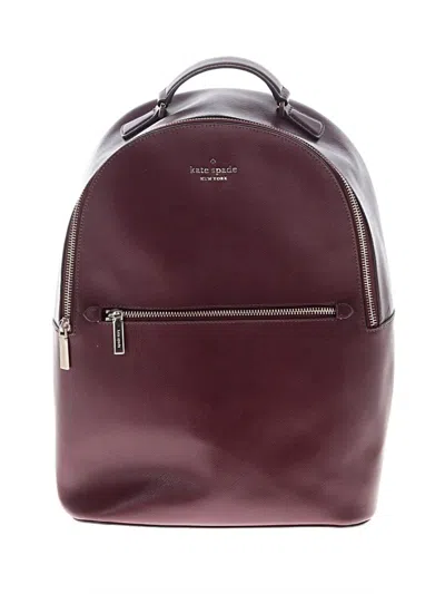 Pre-owned Kate Spade New York Leather Backpack In Burgundy