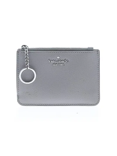 Pre-owned Kate Spade New York Leather Card Holder In Gray