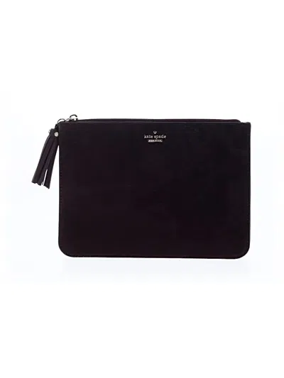 Pre-owned Kate Spade New York Leather Clutch In Burgundy