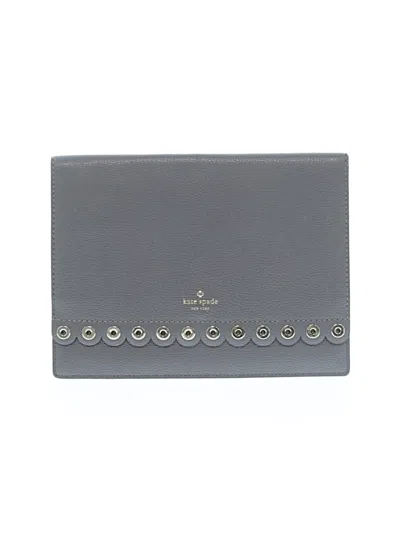 Pre-owned Kate Spade New York Leather Clutch In Gray