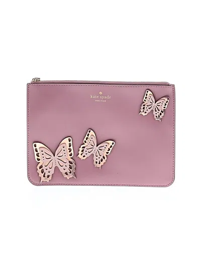 Pre-owned Kate Spade New York Leather Clutch In Pink