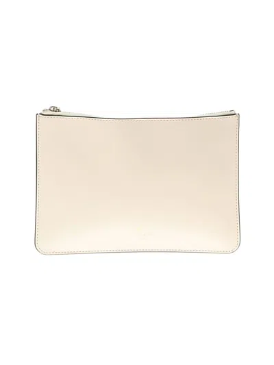 Pre-owned Kate Spade New York Leather Clutch In White