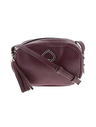 Pre-owned Kate Spade New York Leather Crossbody Bag In Burgundy