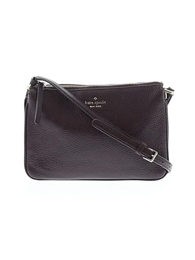Pre-owned Kate Spade New York Leather Crossbody Bag In Burgundy