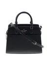 Kate Spade Staci Medium Black Saffiano Leather Crossbody Satchel Bag Handbag In Black