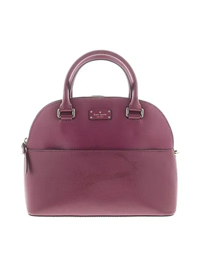 Pre-owned Kate Spade New York Leather Satchel In Burgundy