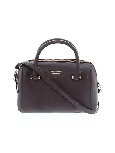 Pre-owned Kate Spade New York Leather Satchel In Burgundy