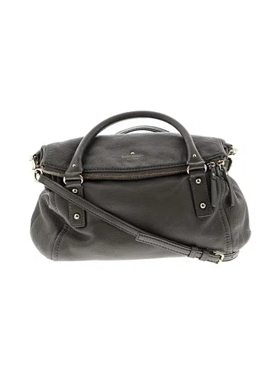 Pre-owned Kate Spade New York Leather Satchel In Gray