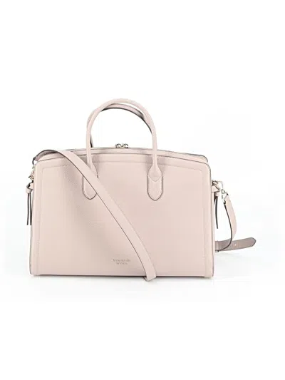 Pre-owned Kate Spade New York Leather Satchel In Gray