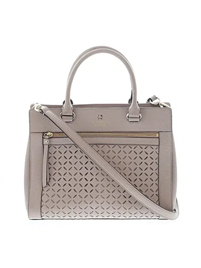 Pre-owned Kate Spade New York Leather Satchel In Gray