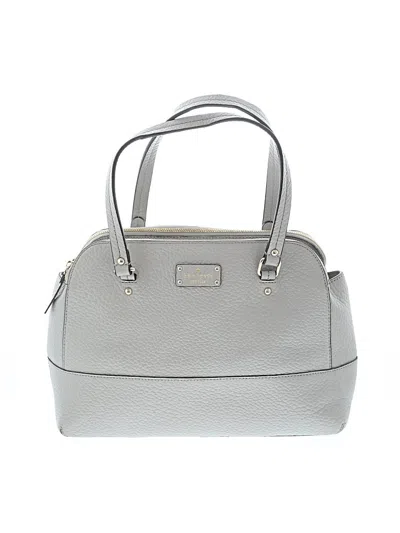 Pre-owned Kate Spade New York Leather Satchel In Gray