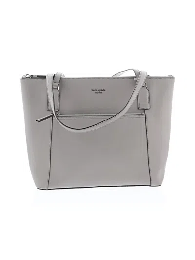 Pre-owned Kate Spade New York Leather Satchel In Gray