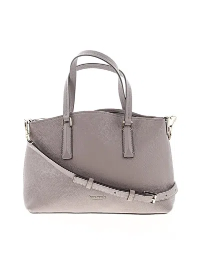 Pre-owned Kate Spade New York Leather Satchel In Gray