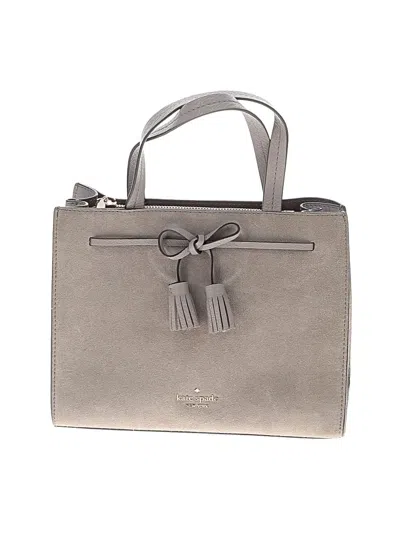 Pre-owned Kate Spade New York Leather Satchel In Gray