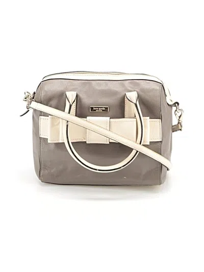 Pre-owned Kate Spade New York Leather Satchel In Gray