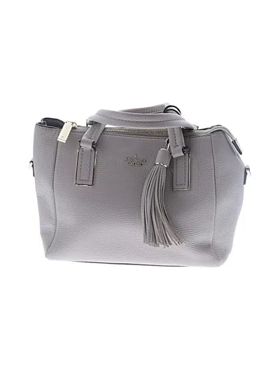 Pre-owned Kate Spade New York Leather Satchel In Gray