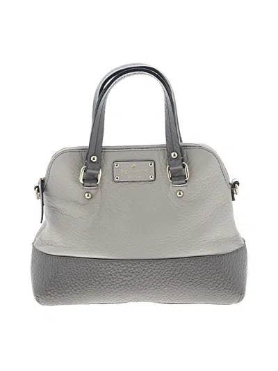 Pre-owned Kate Spade New York Leather Satchel In Gray