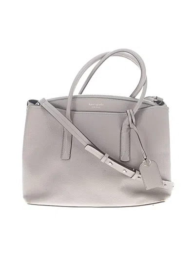 Pre-owned Kate Spade New York Leather Satchel In Gray