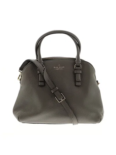 Pre-owned Kate Spade New York Leather Satchel In Gray