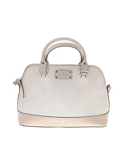 Pre-owned Kate Spade New York Leather Satchel In Ivory