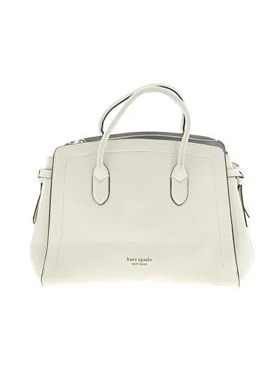 Pre-owned Kate Spade New York Leather Satchel In Ivory