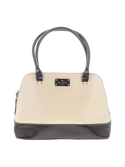 Pre-owned Kate Spade New York Leather Satchel In Ivory