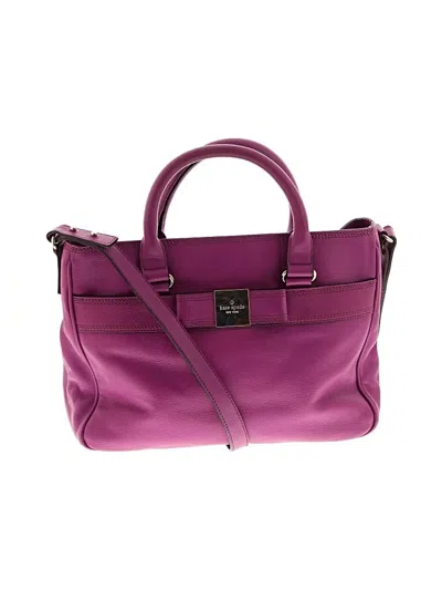 Pre-owned Kate Spade New York Leather Satchel In Purple