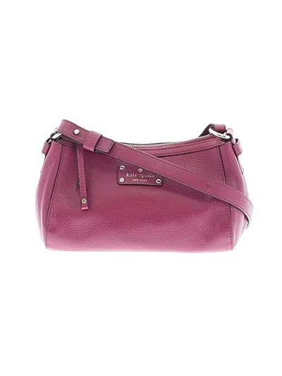 Pre-owned Kate Spade New York Leather Shoulder Bag In Burgundy