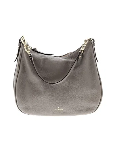 Pre-owned Kate Spade New York Leather Shoulder Bag In Gray