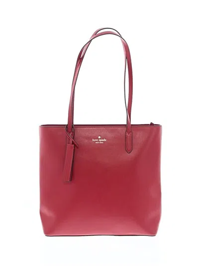 Pre-owned Kate Spade New York Leather Tote Bag In Burgundy