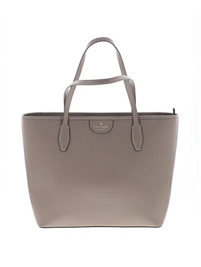 Pre-owned Kate Spade New York Leather Tote Bag In Gray