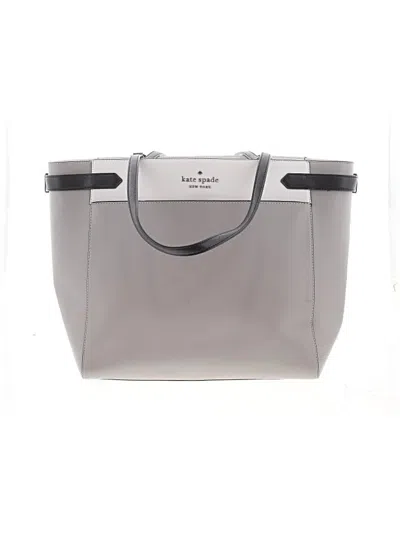 Pre-owned Kate Spade New York Leather Tote Bag In Gray